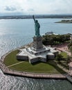 Aerial shot of The Statue of Liberty, New York City, United States Royalty Free Stock Photo
