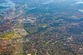 Aerial shot Stockholm Globe and Tele2 Arena