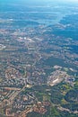 Aerial shot Stockholm Globe and Tele2 Arena