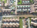 Aerial shot of subdivision houses at the urban town of Chia in Cundinamarca, Colombia