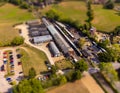 Aerial shot of the Tenterden Town Steam Railway Station, Kent, UK