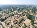 Aerial shot of thailand Ayutthaya historical park