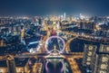 Aerial shot of tianjin Eye Ferris Wheel