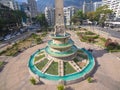 Aerial shot of the tower in Plaza Francia, Miranda, Venezuela