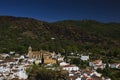 Aerial shot of the town of Almonaster la Real located in the province of Huelva, Spain