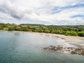 Aerial shot of the tropical beach Playa Arenillas in Costa Rica in peninsula Papagayo coast in guanacaste Royalty Free Stock Photo