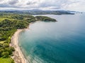 Aerial shot of the tropical beach Playa Arenillas in Costa Rica in peninsula Papagayo coast in guanacaste Royalty Free Stock Photo