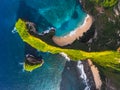 Aerial shot of the tropical coast