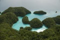 Aerial shot of tropical islands and lagoon