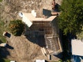 Aerial shot of an unstructured building