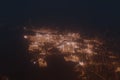 Aerial shot of Vancouver (Canada) at night, view from south.