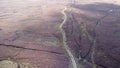 Aerial shot of the vast agricultural field in North Yorkshire, England during sunset Royalty Free Stock Photo