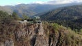 Aerial Shot of Viewpoint in Ixtlan in the highlands of Oaxaca, Mexico. It is one of the Pueblos Magicos towns
