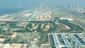 Aerial shot of a water desalination facility and a power plant in Dubai, United Arab Emirates UAE