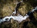 Aerial shot waterfall, engelberg switzerland