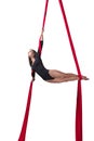 Aerial silk dancer Royalty Free Stock Photo