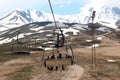 Aerial ski-lift at Mount Erciyes in central Anatolia, Turkey