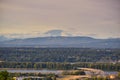 Aerial of the skyline and landscape behind the Glenn Jackson memorial bridge