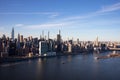 Aerial Midtown Manhattan New York City Skyline along the East River Royalty Free Stock Photo