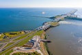 Aerial from sluices at Kronwerderzand at the Afsluitdijk in the Netherland