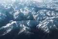 aerial snowy mountains