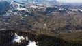 aerial snowy mountains