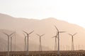 Aerial Solar Farm and Turbines in California Desert Royalty Free Stock Photo