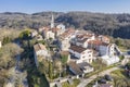 An aerial shot of Beram, Istria, Croatia Royalty Free Stock Photo