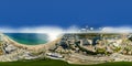 Aerial spherical panorama Fort Lauderdale Beach Park scene