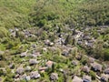 Aerial Spring view of village of Bozhentsi, Bulgaria