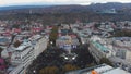 Aerial static view crowds of people in liberty square on democratic party