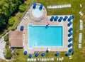 Aerial photo of outdoor public pool Royalty Free Stock Photo