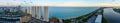 AErial dusk panorama Sunny Isles Beach and Haulover Park Royalty Free Stock Photo