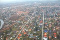 Aerial suburban view