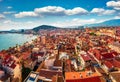 Aerial summer cityscape of Split city, Croatia, Europe. Beautiful world of Mediterranean countries. Architecture traveling backgro