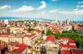 Aerial summer cityscape of Split city. Sunny morning view of Croatia, Europe. Beautiful world of Mediterranean countries. Architec