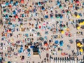 Aerial Summer View Of Beach Full Of People