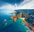 Aerial summer view of Costa Paradiso, Sardinia island, Italy, Europe.