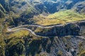 Aerial summer view of the famous Transfagarasan road Royalty Free Stock Photo