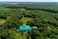 Aerial summer view of Galaganiv Palace in Sokyryntsi national park in Sokyryntsi village, Chernigiv region, Ukraine