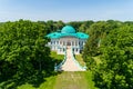 Aerial summer view of Galaganiv Palace in Sokyryntsi national park in Sokyryntsi village, Chernigiv region, Ukraine