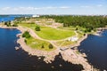 Aerial summer view of Katariina Seaside Park, Kotka, Finland Royalty Free Stock Photo