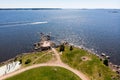 Aerial summer view of Katariina Seaside Park, Kotka, Finland Royalty Free Stock Photo