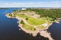 Aerial summer view of Katariina Seaside Park, Kotka, Finland