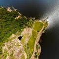 Aerial summer view of Katariina Seaside Park, Kotka, Finland