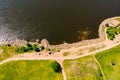 Aerial summer view of Katariina Seaside Park, Kotka, Finland Royalty Free Stock Photo