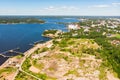 Aerial summer view of Katariina Seaside Park, Kotka, Finland