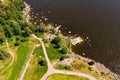 Aerial summer view of Katariina Seaside Park, Kotka, Finland Royalty Free Stock Photo