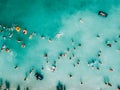 Aerial Summer View Of Ocean Water Full Of Tourists