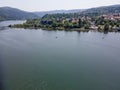 Aerial summer view of Pancharevo lake, Bulgaria Royalty Free Stock Photo